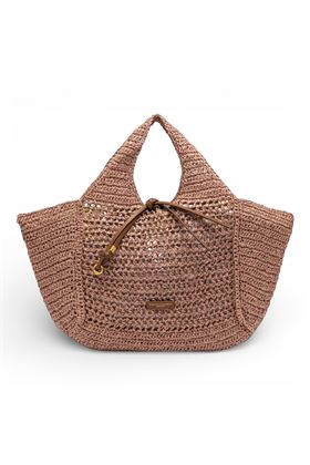 Borsa Gianni Chiarini in paglia crochet colore rosa antico. GIANNI CHIARINI | 11953-BLUSH